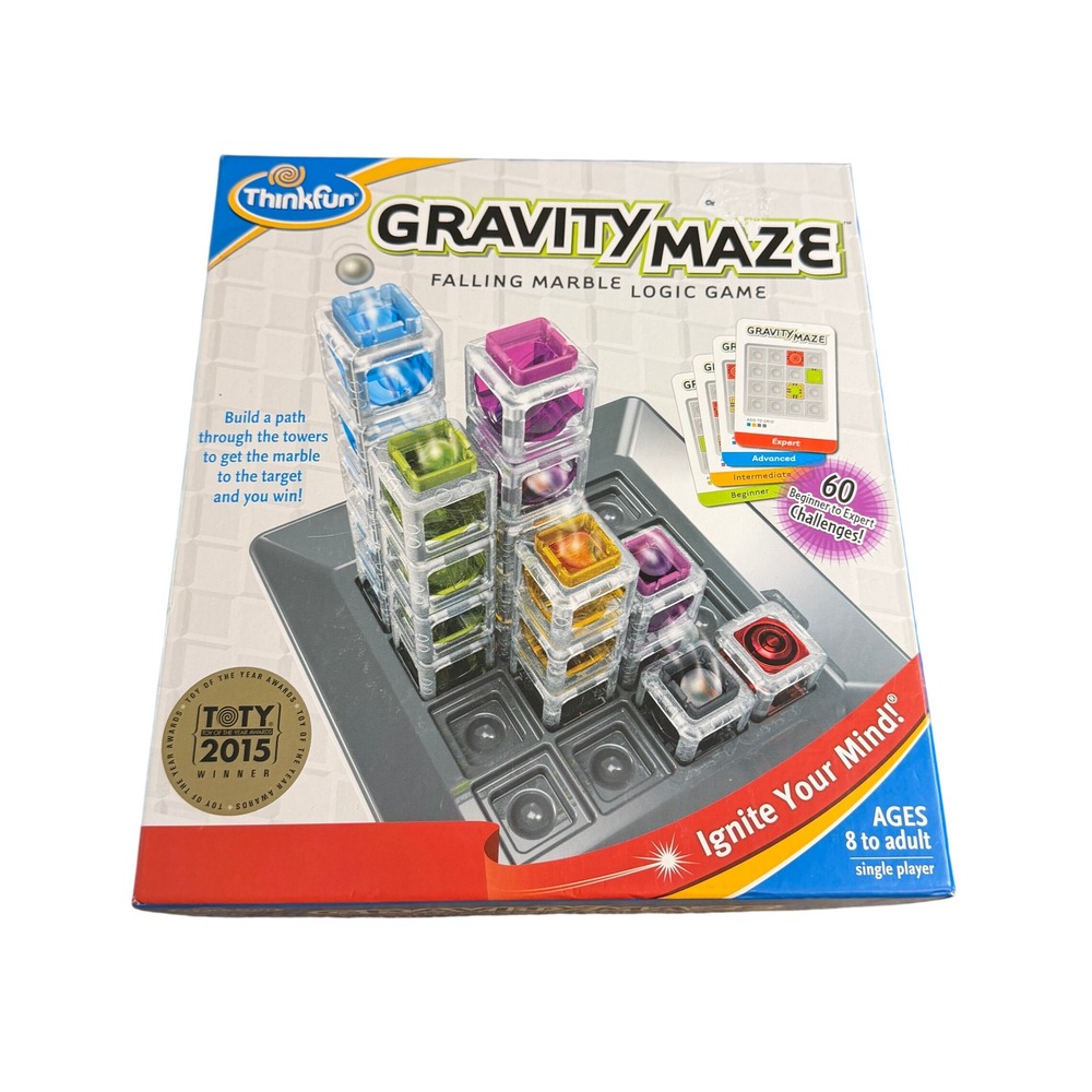 ThinkFun Gravity Maze Falling Marble Logic Game STEM Toy 60 Challenges 2015 TOTY